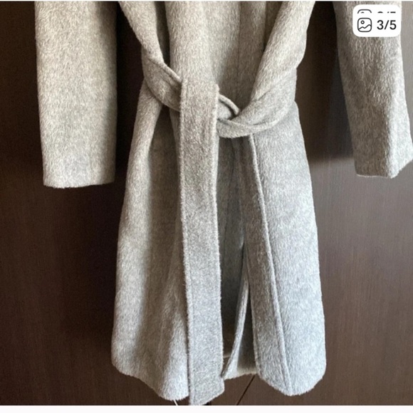 NWT COLE HAAN alpaca gray wool coat size 4 - Picture 3 of 5